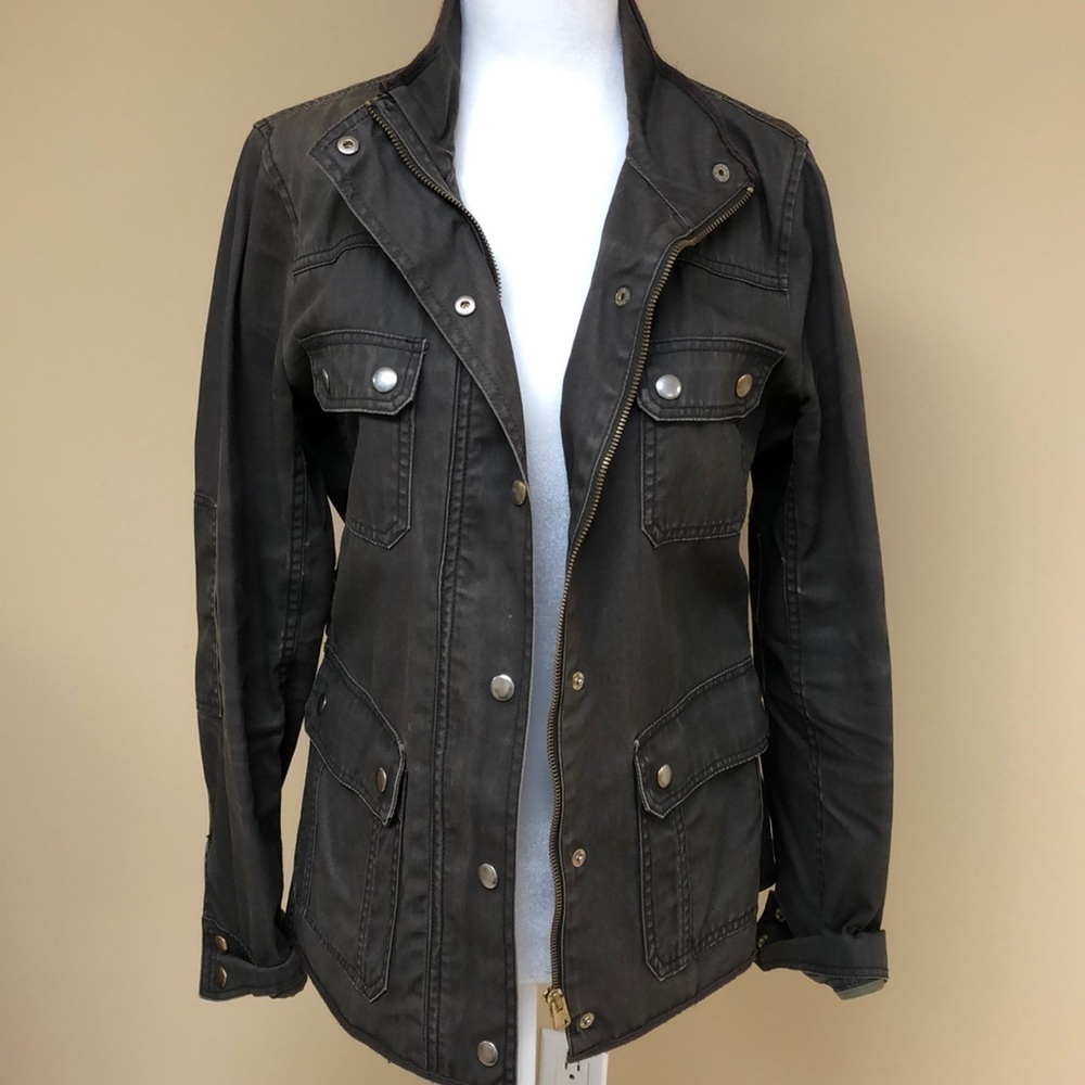 J. Crew Dark Brown Utility Jacket SZ(Small)Great Condition)